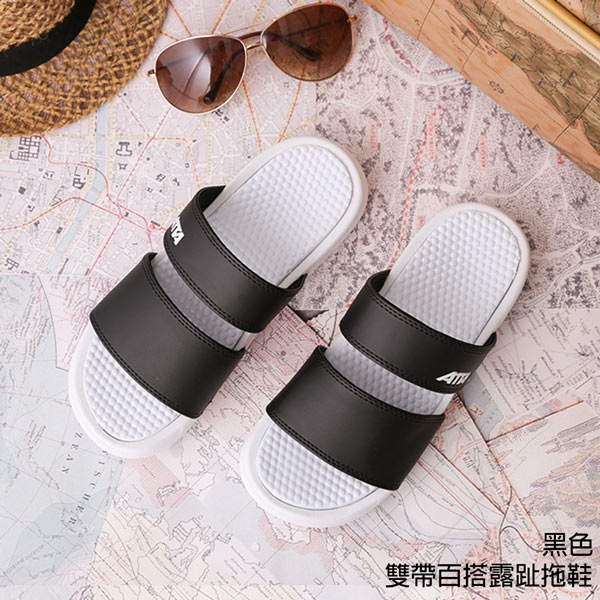 雙帶百搭露趾拖鞋